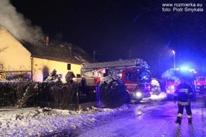 Pożar domu - Jędrynie (gmina Strzelce Opolskie)